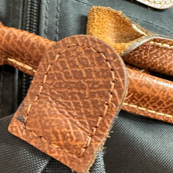 Longchamp Le Pliage Large Tote Bag – Black & Brown Leather Trim - Picture 6 of 14